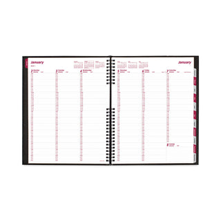 Brownline® CoilPro Weekly Appointment Book in Columnar Format, 11 x 8.5, Black Lizard-Look Cover, 12-Month (Jan to Dec): 2026 (REDCB950CBLK)
