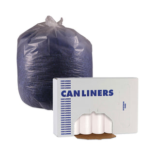 Boardwalk® High-Density Can Liners, 33 gal, 14 mic, 33" x 38", Natural, 25 Bags/Roll, 10 Rolls/Carton (BWK334016)