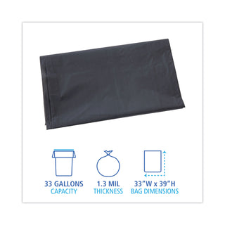 Boardwalk® Linear Low Density Industrial Can Liners, 33 gal, 1.3 mil, 33 x 39, Gray, 100/Carton (BWKG3339G)