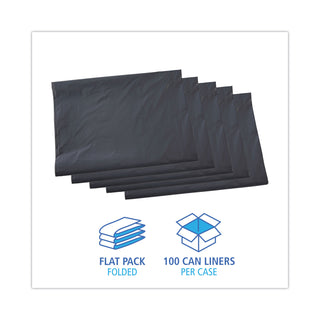 Boardwalk® Linear Low Density Industrial Can Liners, 60 gal, 1.3 mil, 38 x 58, Gray, 100/Carton (BWKG3858G)