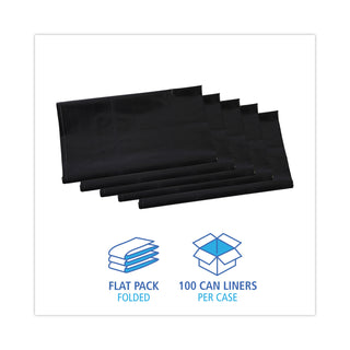 Boardwalk® Linear Low Density Industrial Can Liners, 45 gal, 1.7 mil, 40 x 46, Black, 100/Carton (BWKG4046HBL)