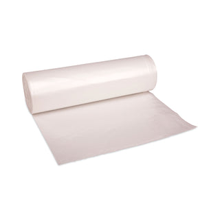 Boardwalk® High Density Industrial Can Liners Coreless Rolls, 45 gal, 13 mic, 40 x 48, Natural, 25 Bags/Roll, 10 Rolls/Carton (BWKRH4048H)
