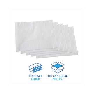 Boardwalk® Linear Low Density Industrial Can Liners, 60 gal, 0.7 mil, 38 x 58, White, 100/Carton (BWKVW3858X)