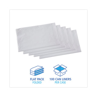 Boardwalk® Linear Low Density Industrial Can Liners, 33 gal, 0.9 mil, 33 x 39, White, 100/Carton (BWKW3339X)