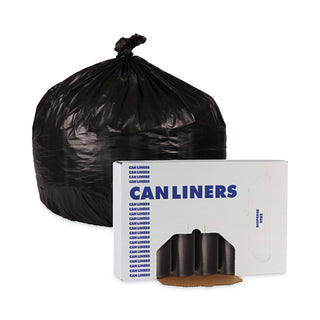 Boardwalk® Low-Density Waste Can Liners, 16 gal, 1 mil, 24 x 32, Black, 10 Bags/Roll, 15 Rolls/Carton (BWK510)