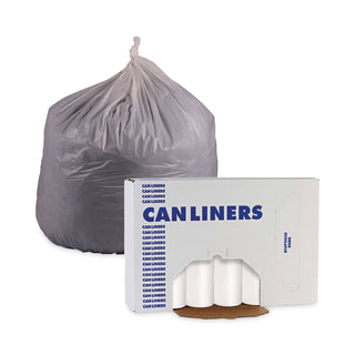Boardwalk® Linear Low Density Can Liners, 55 gal, 0.5 mil, 38" x 58", White, 10 Bags/Roll, 10 Rolls/Carton (BWK515)