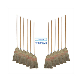 Boardwalk® Parlor Broom, Corn Fiber Bristles, 55" Overall Length, Natural, 12/Carton (BWK926CCT)