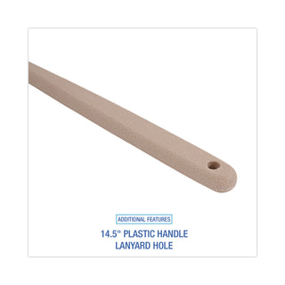 Boardwalk® Utility Brush, Cream Nylon Bristles, 5.5" Brush, 14.5" Tan Plastic Handle (BWK4420)