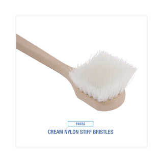 Boardwalk® Utility Brush, Cream Nylon Bristles, 5.5" Brush, 14.5" Tan Plastic Handle (BWK4420)