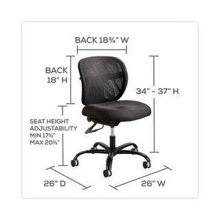 Safco® Vue Intensive-Use Mesh Task Chair, Supports up to 500 lbs., Black Seat/Black Back, Black Base (SAF3397BV)