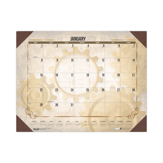 House of Doolittle™ Recycled Vintage Desk Pad Calendar, Vintage Artwork, 22 x 17, Sepia Sheets, Brown Corners, 12-Month (Jan-Dec): 2025 (HOD157)