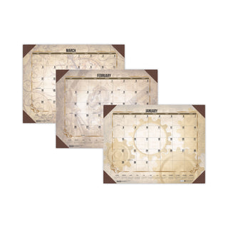 House of Doolittle™ Recycled Vintage Desk Pad Calendar, Vintage Artwork, 22 x 17, Sepia Sheets, Brown Corners, 12-Month (Jan-Dec): 2025 (HOD157)
