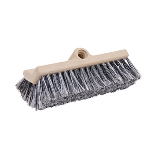 Boardwalk® Dual-Surface Black Polypropylene Bristles, 10" Brush, Brown Plastic Handle (BWK8420)