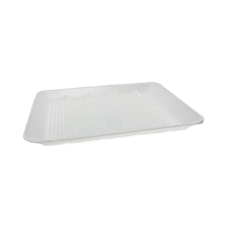 Pactiv Evergreen Supermarket Tray, #1014 1-Compartment, Family Pack Tray, 13.88 x 9.88 x 1, White, 100/Carton (PCTHTF110140000)
