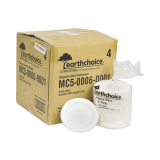 Pactiv Evergreen EarthChoice Compostable Fiber-Blend Bagasse Dinnerware, Plate, 6" Diameter, Natural, 1,000/Carton (PCTMC500060001)