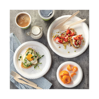 Pactiv Evergreen EarthChoice Compostable Fiber-Blend Bagasse Dinnerware, Plate, 6" Diameter, Natural, 1,000/Carton (PCTMC500060001)