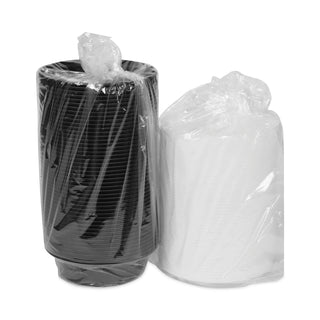 Pactiv Evergreen VERSAtainers, 1-Comp, Black/Clear, 16oz, 6"dia, 150/Carton (PACNC718B)