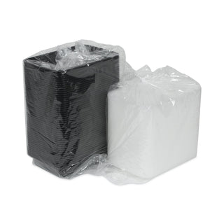 Pactiv Evergreen Rectangular Microwavable Container with Lid, 28 OZ, Black (PACNC868B)