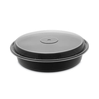 Pactiv Evergreen Round Microwavable Container with Lid, 48 OZ, Black (PCTNC948B) (PACNC948B)