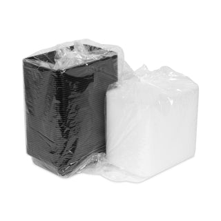 Pactiv Evergreen Rectangular Microwavable Container with Lid, 16 OZ, Black (PACNC8168B)