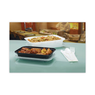 Pactiv Evergreen Rectangular Microwavable Container with Lid, 16 OZ, Black (PACNC8168B)