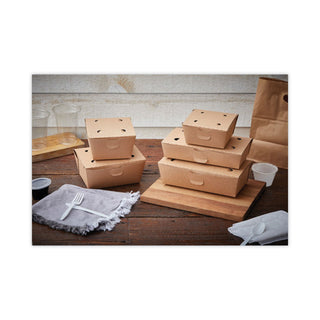 Pactiv Evergreen EarthChoice OneBox Paper Box, 55 oz, 9 x 4.85 x 2, Kraft, 100/Carton (PCTNOB02KEC)