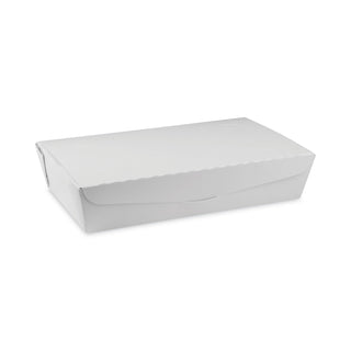 Pactiv Evergreen EarthChoice OneBox Paper Box, 55 oz, 9 x 4.85 x 2, White, 100/Carton (PCTNOB02W)