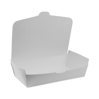 Pactiv Evergreen EarthChoice OneBox Paper Box, 55 oz, 9 x 4.85 x 2, White, 100/Carton (PCTNOB02W)