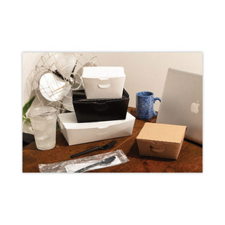 Pactiv Evergreen EarthChoice OneBox Paper Box, 55 oz, 9 x 4.85 x 2, White, 100/Carton (PCTNOB02W)