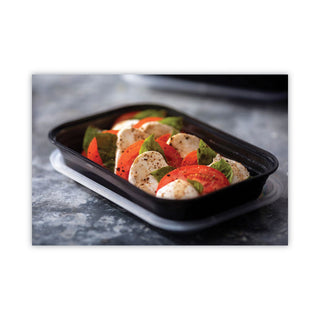 Pactiv Evergreen EarthChoice Versa2Go Microwaveable Containers, 8.4 x 5.6 x 1.4, 27 oz, 1-Compartment, Black/Clear, 150/Carton (PCTNV2GRT2786B)