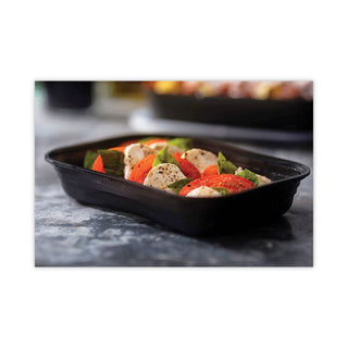 Pactiv Evergreen EarthChoice Versa2Go Microwaveable Containers, 8.4 x 5.6 x 1.4, 27 oz, 1-Compartment, Black/Clear, 150/Carton (PCTNV2GRT2786B)