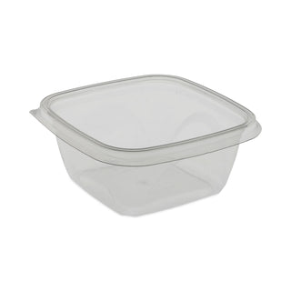Pactiv Evergreen EarthChoice Recycled PET Square Base Salad Containers, 5 x 5 x 1.75, 16 oz, Clear, 504/Carton (PCTSAC0516)