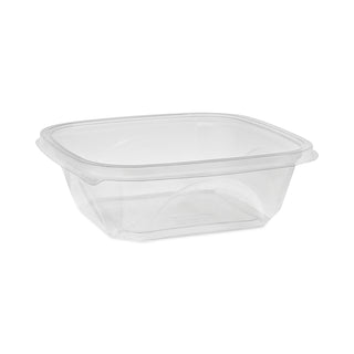 Pactiv Evergreen EarthChoice Recycled PET Square Base Salad Containers, 7 x 7 x 2, 32 oz, Clear, 300/Carton (PCTSAC0732)