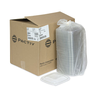 Pactiv Evergreen EarthChoice PET Container Lids, For 24-32 oz Container Bases, 7.38 x 7.38 x 0.82, Clear, 300/Carton (PCTSACLD07)