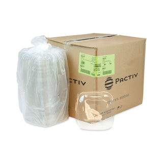 Pactiv Evergreen EarthChoice Recycled Plastic Square Flat Lids, 7.38 x 7.38 x 0.26, Clear, 300/Carton (PCTSACLF07)