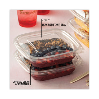 Pactiv Evergreen EarthChoice Recycled Plastic Square Flat Lids, 7.38 x 7.38 x 0.26, Clear, 300/Carton (PCTSACLF07)