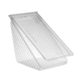 Pactiv Evergreen Hinged Lid Sandwich Wedges, Plastic, Clear, 6 1/2 x 3 x 3 1/4, 85/PK, 3 PK/CT (PACY11334)
