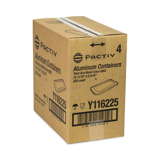 Pactiv Evergreen Aluminum Steam-Pan Lids, 1/3 Size, 12.31 x 6.19, 200/Carton (PCTY116225)