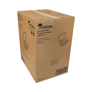 Pactiv Evergreen EarthChoice PET Hinged Lid Deli Container, 7.38 x 5.88 x 2.38, 24 oz, 1-Compartment, Clear, 280/Carton (PCTYCA910240000)