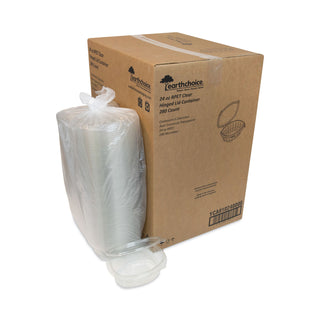 Pactiv Evergreen EarthChoice PET Hinged Lid Deli Container, 7.38 x 5.88 x 2.38, 24 oz, 1-Compartment, Clear, 280/Carton (PCTYCA910240000)