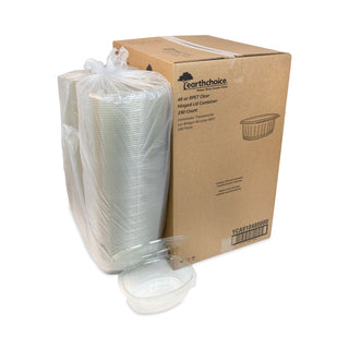Pactiv Evergreen EarthChoice PET Hinged Lid Deli Containers, 8.88 x 7.25 x 2.94, 48 oz, 1-Compartment, Clear, 190/Carton (PCTYCA910480000)