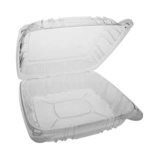 Pactiv Evergreen Sensation SmartLock Clear Hinged Lid Containers, 9.21 x 8.87 x 3.07, Clear, 200/Carton (PCTYCI821100000)