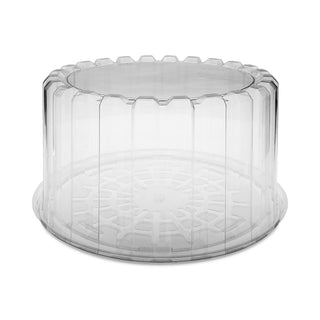 Pactiv Evergreen Round ShowCake 2-Part Cake Container, Deep 8" Cake Container, 9.25" Diameter x 5"h, Clear, 100/Carton (PCTYCI898010000)