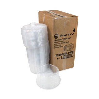 Pactiv Evergreen Round ShowCake 2-Part Cake Container, Deep 8" Cake Container, 9.25" Diameter x 5"h, Clear, 100/Carton (PCTYCI898010000)