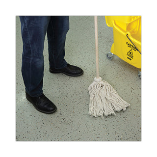 Boardwalk® Handle/Deck Mops, #24 White Cotton Head, 54" Natural Wood Handle, 6/Pack (UNS124C)