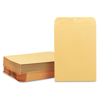 Quality Park™ Clasp Envelope, #90, Cheese Blade Flap, Clasp/Gummed Closure, 9 x 12, Brown Kraft, 100/Box (QUA37890)