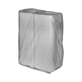 Pactiv Evergreen Foam Hinged Lid Containers, Dual Tab Lock Economy, 9.13 x 9 x 3.25, 3-Compartment, White, 150/Carton (PCTYTD19903ECON)