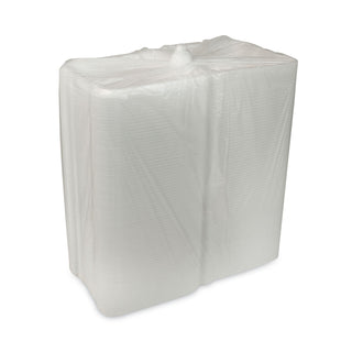 Pactiv Evergreen Foam Hinged Lid Containers, Dual Tab Lock, 9.13 x 9 x 3.25, 3-Compartment, White, 150/Carton (PCTYTD199030000)