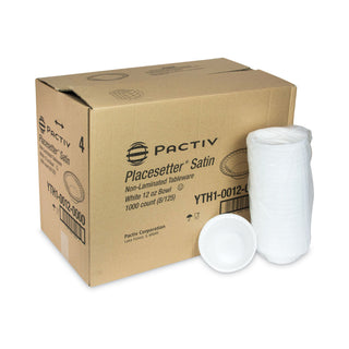 Pactiv Evergreen Unlaminated Foam Dinnerware, Bowl, 6" Diameter, 12 oz, White, 1,000/Carton (YTH100120000)