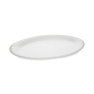 Pactiv Evergreen Unlaminated Foam Dinnerware, Platter, Oval, 11.5 x 8.5, White, 500/Carton (PCTYTH100430000)